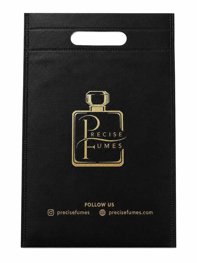Precise Fumes premium black gift bag with gold logo